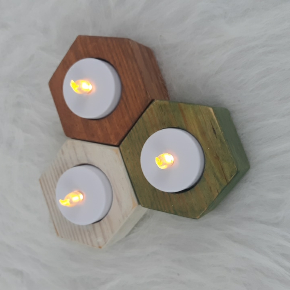 Rustic Handcrafted Led Candle Set